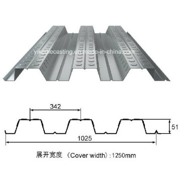 Hoja de piso de acero galvanizado (YX51-342-1025)